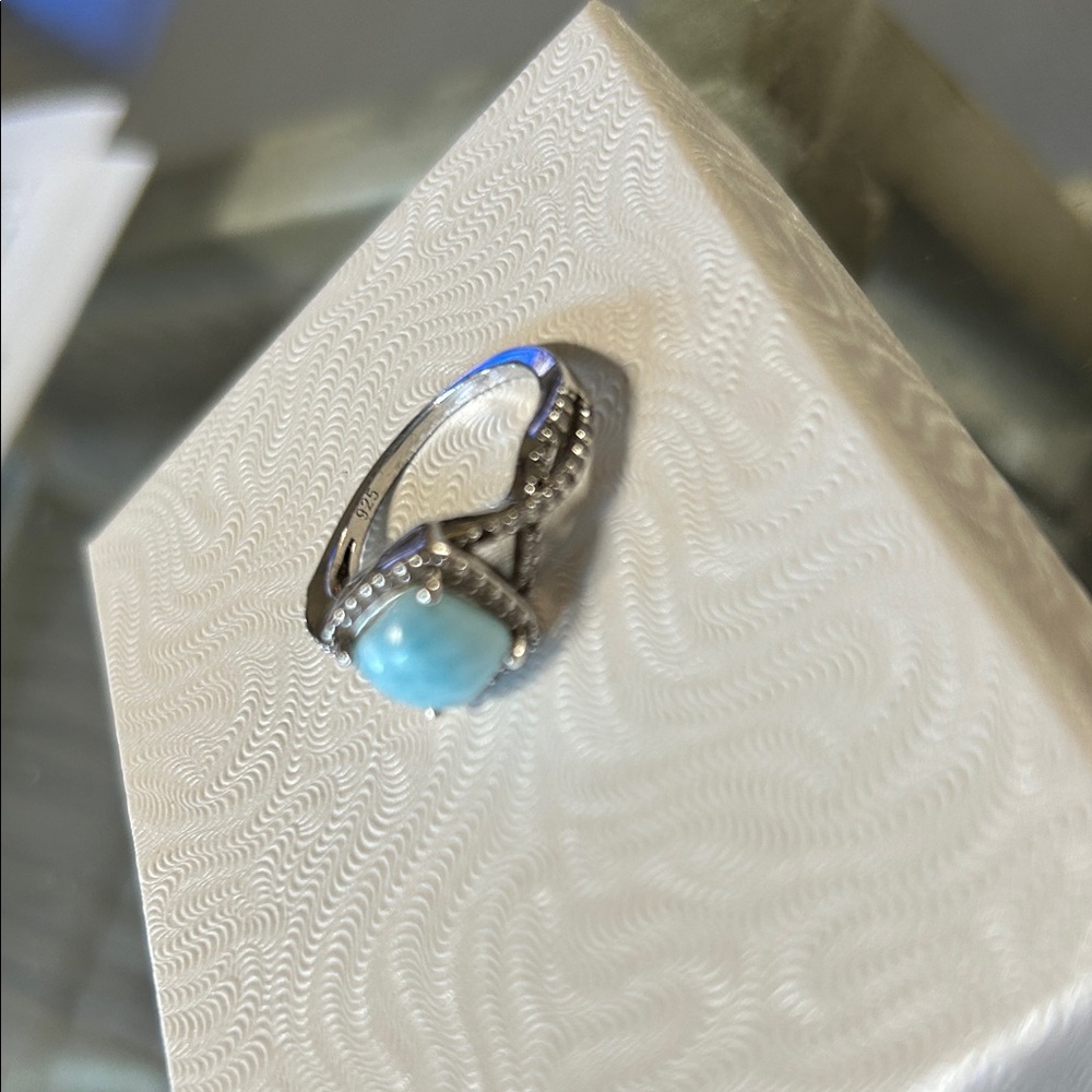 Larimar and Silver Ring